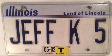 Vanity JEFFREY JEFF K license plate Jefferson Geoff Geoffrey Jefferey