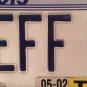 Vanity JEFFREY JEFF K license plate Jefferson Geoff Geoffrey Jefferey