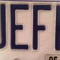 Vanity JEFFREY JEFF K license plate Jefferson Geoff Geoffrey Jefferey