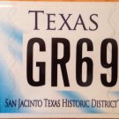 SAN JACINTO MONUMENT license plate Texas Revolution USS Galveston Historic site