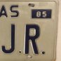 TX vanity ROY JR JUNIOR license plate 1985 Leroy Elroy Roe