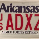 Arkansas U.S. NAVY RETIRED ARMED FORCES VETERAN license plate USN Vet Seal