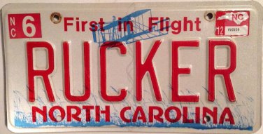 North Carolina vanity ROCKER license Plate Motorcycle Biker Music Rock Roll Star