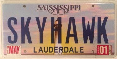 Vanity SKY HAWK license plate Pilot Plane Douglas Aircraft Jet Flying Wildlife