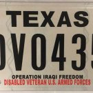 OPERATION IRAQI FREEDOM IRAQ WAR VET license plate military Medal Veteran Saddam
