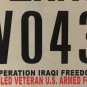 OPERATION IRAQI FREEDOM IRAQ WAR VET license plate military Medal Veteran Saddam