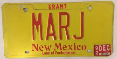 Vanity MARJ MARGE license plate Marjory Marjorie Margaret Maggie Margie Margret