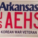 Arkansas U.S. ARMY KOREAN WAR VETERAN license plate Korea US Mitary Vet Infantry