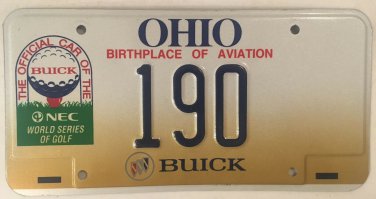 GOLF NEC BUICK WORLD SERIES license plate Golfer Golfing 190 Tee low Number Club