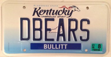 Vanity D BEARS license plate Chicago NFL NYIT Hershey Brown Baylor University QB