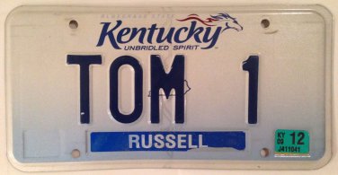 Vanity THOMAS TOM 1 license plate Tommy Thompson Thom Thomas Tomas Tomie Tommie