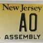 New Jersey GENERAL ASSEMBLY license plate political Assemblyman senate politics