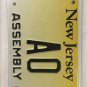 New Jersey GENERAL ASSEMBLY license plate political Assemblyman senate politics