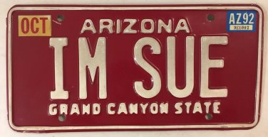 Vanity MY SUE SUSAN license plate Suzanna Suzan Susannah Suzie Suzy Susi Susana
