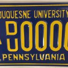 Pennsylvania DUQUESNE UNIVERSITY ALUMNI license plate Dukes Pittsburgh Duke NCAA