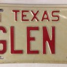 Vanity GLEN T license plate Glenn Glendale Glendon Glenda Glenna Glennie Glennon