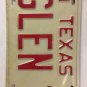 Vanity GLEN T license plate Glenn Glendale Glendon Glenda Glenna Glennie Glennon