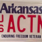 Arkansas US ARMY NATIONAL GUARD ENDURING FREEDOM VETERAN license plate Military