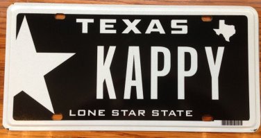 TX vanity KAPPY KAPPA HAPPY license plate Frat Greek Manga Isaac Sorority Gamma