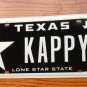 TX vanity KAPPY KAPPA HAPPY license plate Frat Greek Manga Isaac Sorority Gamma