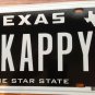 TX vanity KAPPY KAPPA HAPPY license plate Frat Greek Manga Isaac Sorority Gamma