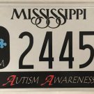 AUTISM SPEAKS Awareness license plate 2445 ASP Autistic Child Cure Puzzle Ribbon
