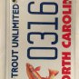 NC WILDLIFE TROUT license plate Brookie Fish Fishing River Fly Fisherman Angling