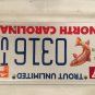 NC WILDLIFE TROUT license plate Brookie Fish Fishing River Fly Fisherman Angling