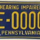 PA HEARING IMPAIRED DEAF ASL license plate Hard Loss American Sign Language Ear