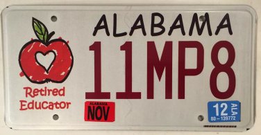 RETIRED TEACHER SUPPORT EDUCATION license plate Apple School Student Educator