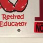 RETIRED TEACHER SUPPORT EDUCATION license plate Apple School Student Educator