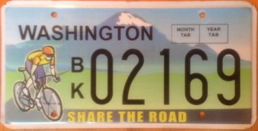 SHARE THE ROAD license plate Bike Biker Bicycle Cycling Pedestrian Motorcycle