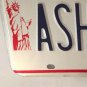 Vanity ASHELY ASHLEY license plate Ashlee Ash Ashlea Ashly Ashlie Ashlei Shely