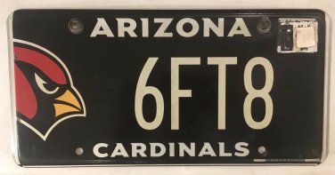 NFL AZ CARDINALS vanity 6 FEET 8 INCHES license plate Size Football ft 6-foot-8
