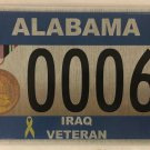 IRAQ WAR Veteran LOW #60 license plate Iraqi Freedom Desert Storm vet Medal Gulf