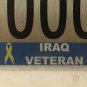 IRAQ WAR Veteran LOW #60 license plate Iraqi Freedom Desert Storm vet Medal Gulf