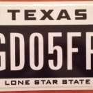 Texas Lone Star State optional license plate Map Star GD 05 FP