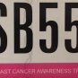 BREAST CANCER SURVIVOR license plate SB 5595 Mammogram Save Life Komen Cure Pink