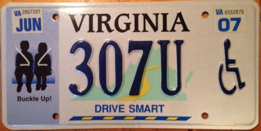 Virginia DRIVE SMART Handicap license Plate Wheelchair Driving School Disabled