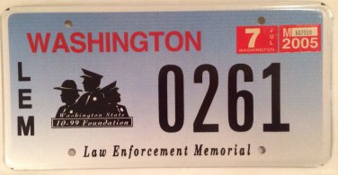 POLICE LAW ENFORCEMENT MEMORIAL BLUE RIBBON license plate 261 Fallen Officer