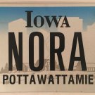 Vanity NORA ELEANOR license plate Eleanora Ellenor Elnora Leonora Leanora Lenora