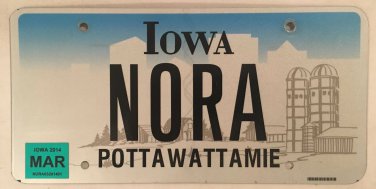Vanity NORA ELEANOR license plate Eleanora Ellenor Elnora Leonora Leanora Lenora