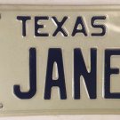 Vanity 1 JANET license plate Janette Jany Janett Jannet Jannett 1985 Jan Janey