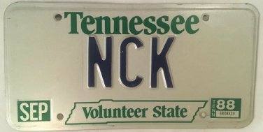 TN vanity NICK NICHOLAS license plate Nicole Nikki Nicki Neecolas