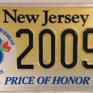 New Jersey THIN BLUE LINE FALLEN POLICE OFFICER vanity 2009 license plate Honor