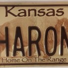 Kansas Buffalo vanity SHARON 1 license plate Sharron Shar Shary KS Shara Shari