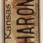 Kansas Buffalo vanity SHARON 1 license plate Sharron Shar Shary KS Shara Shari