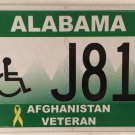 AFGHANISTAN WAR VETERAN license plate Afghan Persian Gulf vet Medal wheelchair