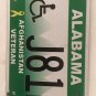 AFGHANISTAN WAR VETERAN license plate Afghan Persian Gulf vet Medal wheelchair