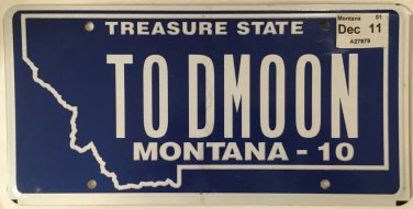Vanity TO THE MOON license plate Love Planet Explore NASA Rocket Space Astronaut